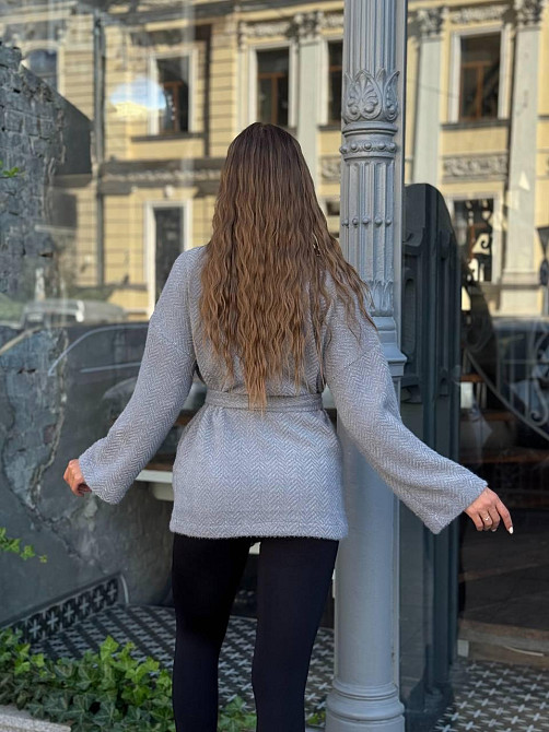 Жіночий теплий модний кардиган альпака Сірий, 46/48 Одеса - фото 3