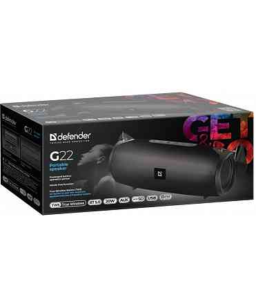 Акустическая bluetooth колонка Defender (1.0) G22 20Вт TF USB AUX (Черный) Винница