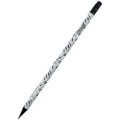 Олівець графітний Axent Black Leaves круглий, з гумкою, НВ (9009/36-19-A) Вінниця