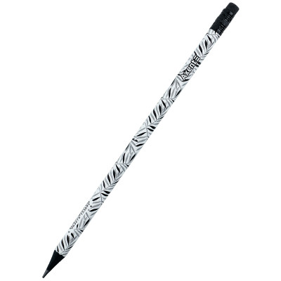 Олівець графітний Axent Black Leaves круглий, з гумкою, НВ (9009/36-19-A) Вінниця - фото 1