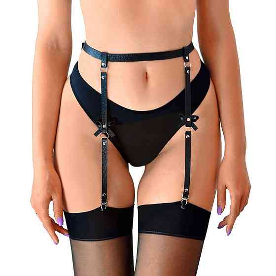 Пояс для чулок Art of Sex - Venecia из натуральной кожи, XS-2XL, цвет Черный Sex Aura Киев