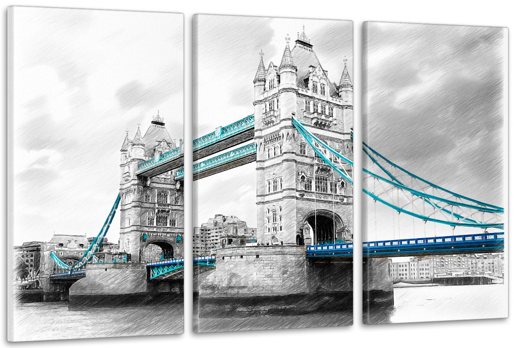 Модульная картина в гостиную / спальню   Сірий Лондон      ART-019_3A 70х130 см Киев - изображение 1
