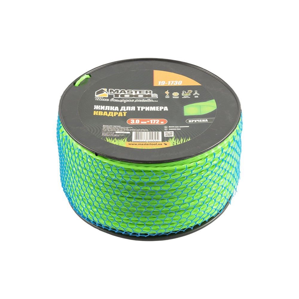 Жилка для тримера MASTERTOOL КВАДРАТ КРУЧЕНИЙ 3,00 мм 172 м котушка 19-1730 Коломия - фото 2