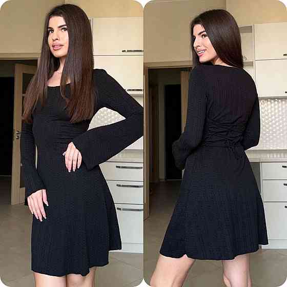 Жіноча стильна сукня з зав’язками по спинці трикотаж косичка машина в’язка Одеса