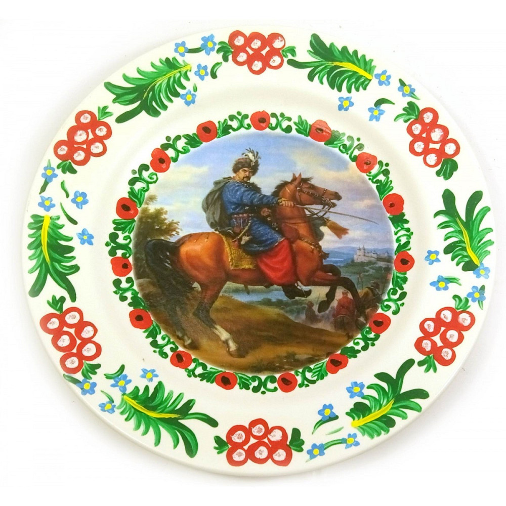 Тарілка настінна розписна Козак на коні Київ - фото 1