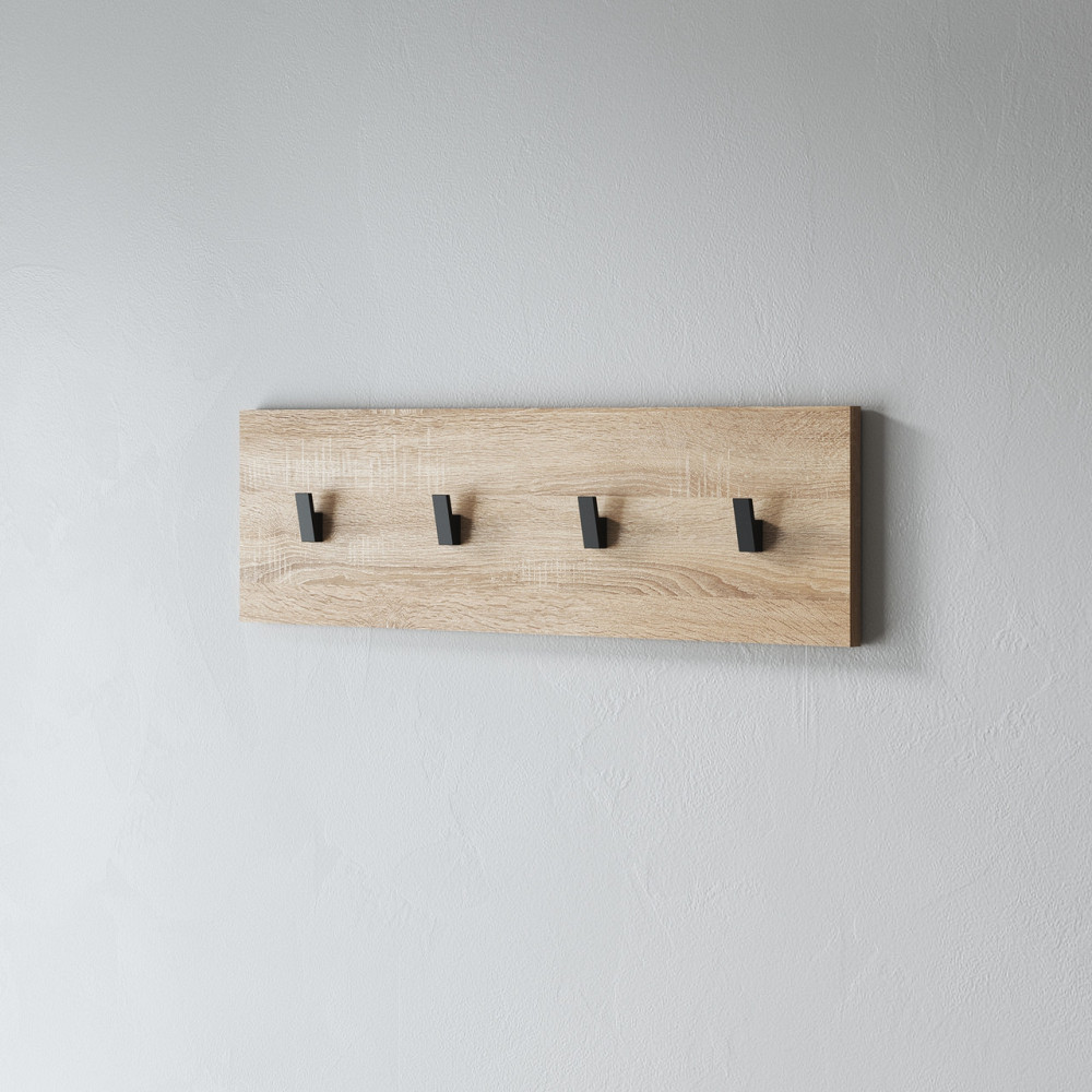 Вешалка настенная VAYS для одежды на 4 крючка M-47 Дуб Сонома Львов - изображение 1