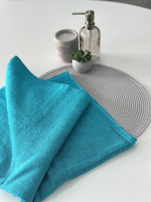 Полотенце махровое Ideal Textile 50х90 см однотонное 400 г/м2 (56860342) Бірюзовий 1 шт Черновцы - изображение 8