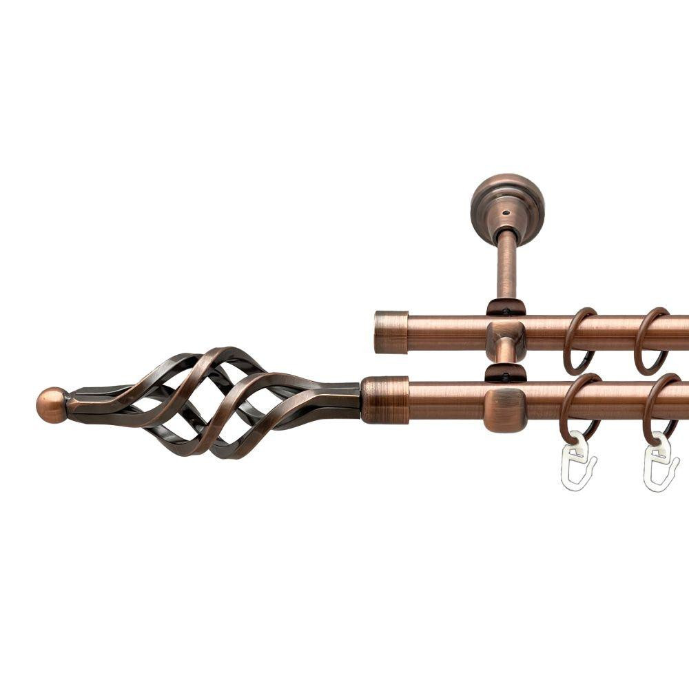 Карниз Orvit Ажур Мала металевий дворядний відкритий гладка труба кільце металеве Мідь 16\16 мм 200 см Львов - изображение 1