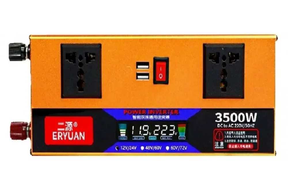 Преобразователь напряжения с 12V/24V 220V 3500W LCD SMART (EY3500W) Коломия - фото 1