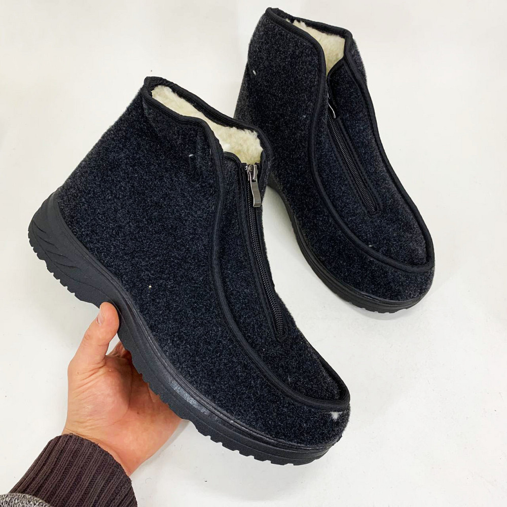 Хутряні бурки, Чоловіче полегшене взуття, Зручні черевики для роботи, Міцне взуття для чоловіків FN-88 Львів - фото 15