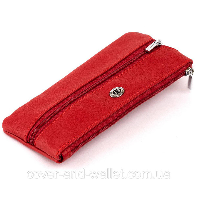 Большая женская ключница из натуральной кожи красного цвета ST Leather Киев - изображение 5