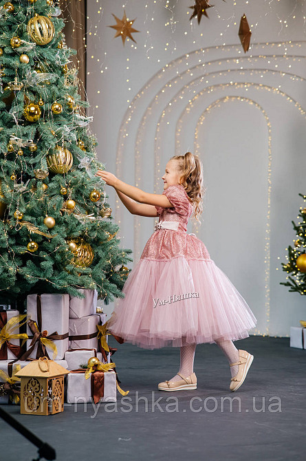 Святкова пишна пудрова сукня для дівчинки з глітером Кривий Ріг - фото 5