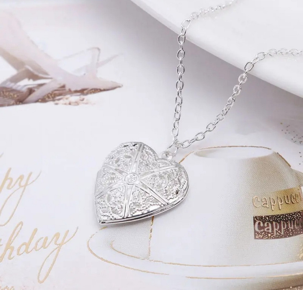 Підвіс "Серце" для фото з ланцюжком сріблястий Сміла - фото 4