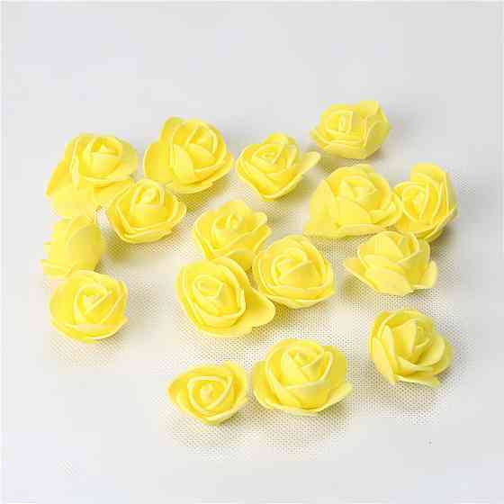 Головки троянд штучні 50 штук 3 см жовтий Київ