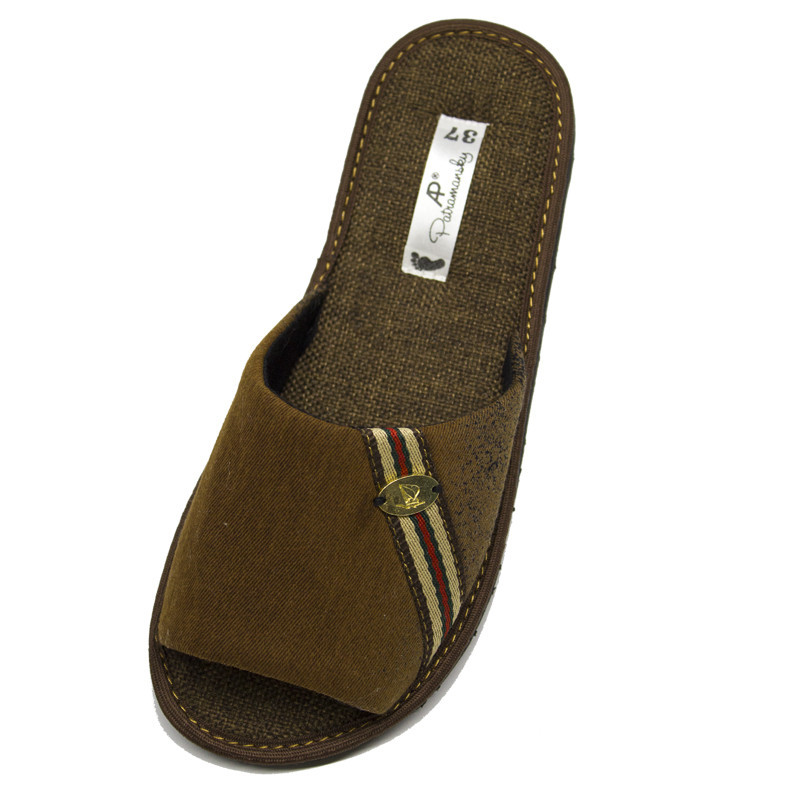 Тапочки Домашние Для Мальчика Подросток с открытым носком коричневые Парусник тм "PaGo" Одеса - фото 2