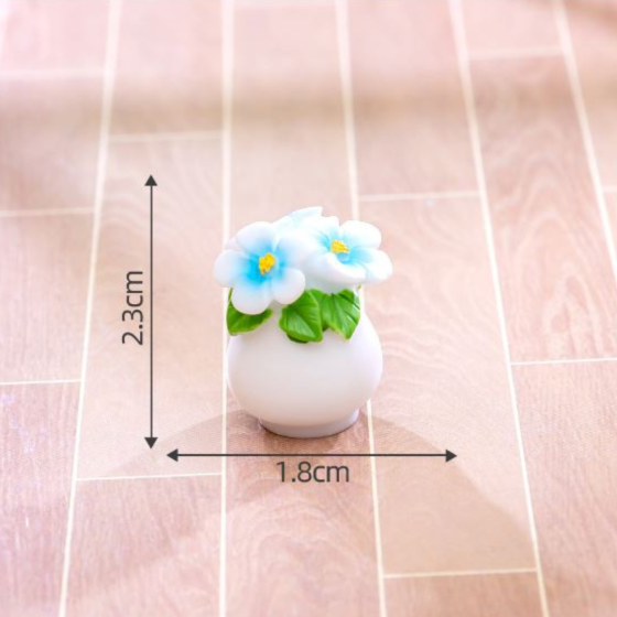 Мініатюрний вазон з квітами для мініатюр, макетів, флораріумів, поробок і творчості Одеса