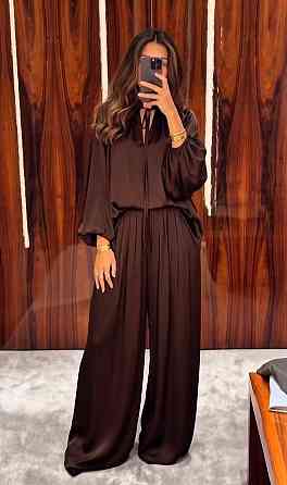 Женский стильный элегантный шелковый костюм армани Шоколад, 46/48 Одесса