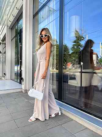 Жіночий комбінезон з широкими брюками "Vita" оптом | Норма і батал Бежевий, 46-48 Київ