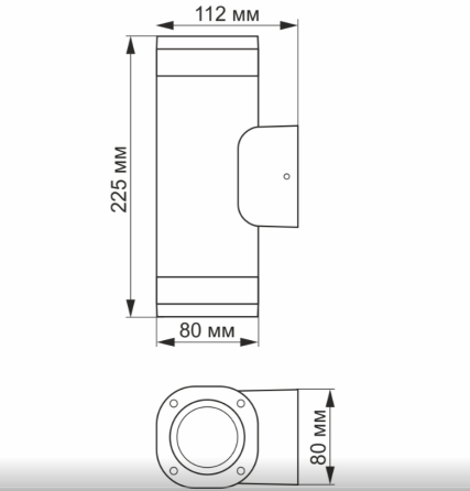 LED Світильник архітектурний VL-AR072G GU10*2 220V IP54 Videx Житомир