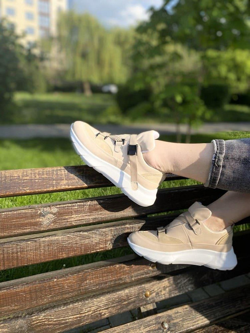 Abbi Кроссовки женские ABBI бежевые натуральная кожа 39р. (CORI-02) Коломия - фото 6