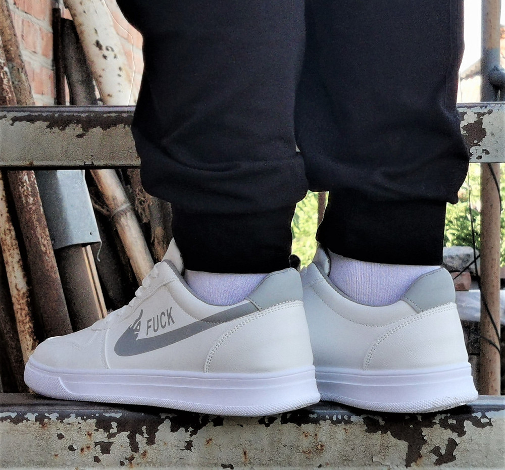 Кроссовки Nike Белые Мужские Форсы Найк FUCK (размеры: 40,41,42,43,44) Днепр - изображение 8