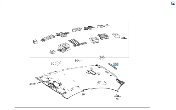 Mercedes-Benz  A1176900035 9051 Накладка на стелі ззаду чорна CLA C117 Одеса