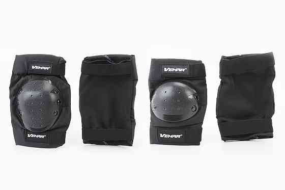 Наколінники + налокітники захисні (пластик) к-кт 4шт, Чорні, S-183 Киев