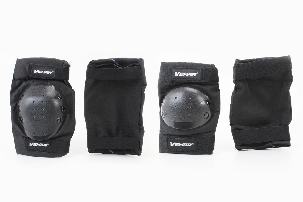 Наколінники + налокітники захисні (пластик) к-кт 4шт, Чорні, S-183 Киев - изображение 1