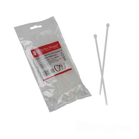 Стяжка кабельна 3х150 мм, 100 шт., білий Дніпро