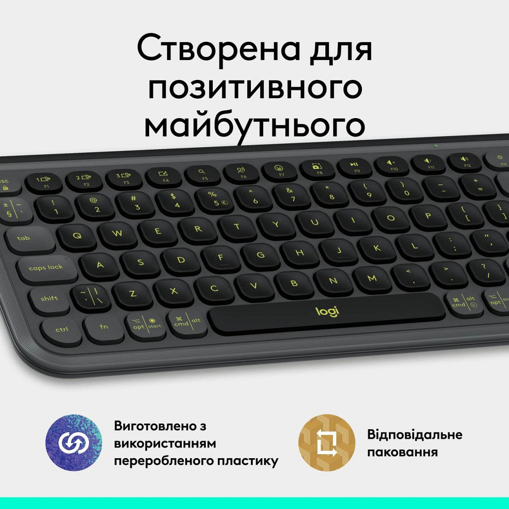 Клавіатура бездротова Logitech Pop Icon Keys Graphite (920-013157) Сірий Харьков - изображение 15