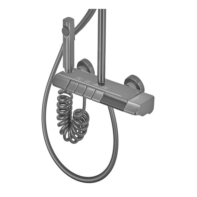 Душова колона зі змішувачем Mixxus Premium RIVIERA 009-J GRAPHITE з кнопкою перемикання, 4 режими  ( MI6835 ) Харьков - изображение 7