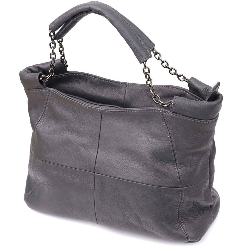 Повседневная сумка для женщин из натуральной кожи Vintage 22989 Серый Киев - изображение 1