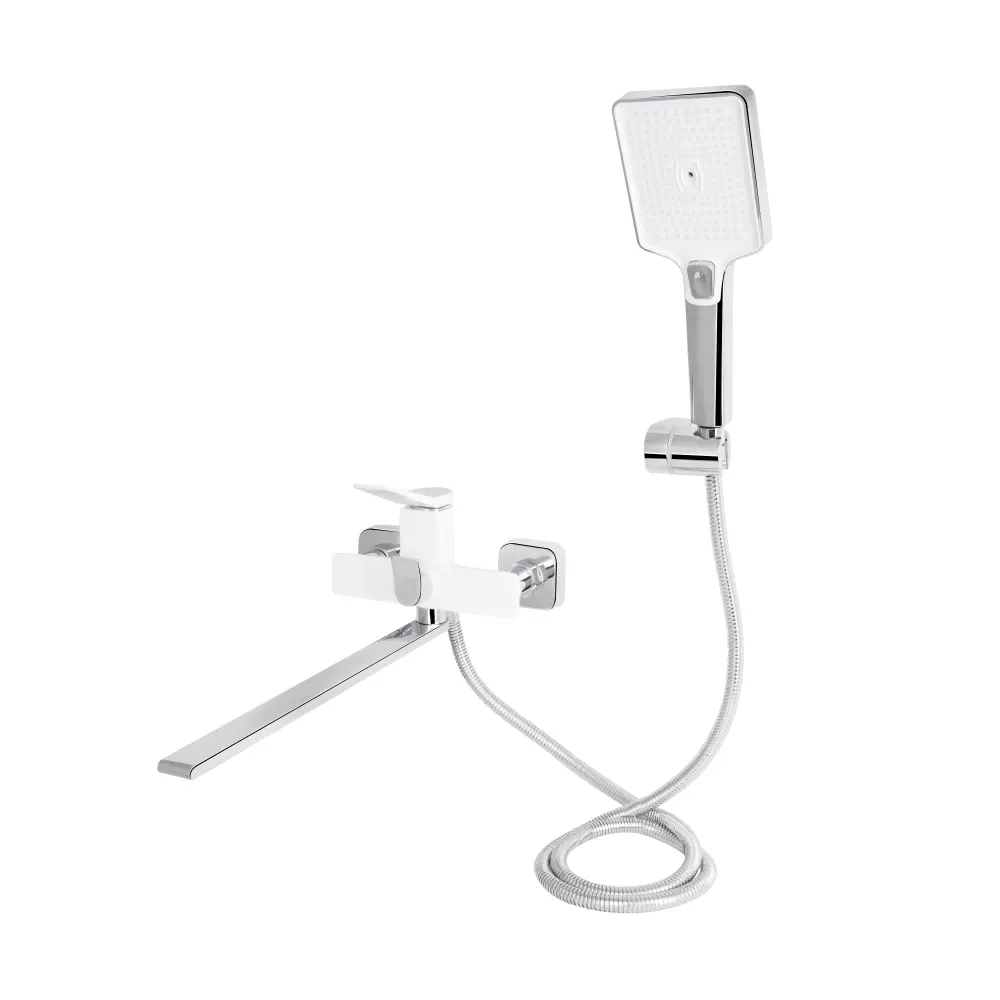 Змішувач для ванни Qtap Presto з душовим гарнітуром QTPRE2601CRW45578 білий/хром Київ - фото 1