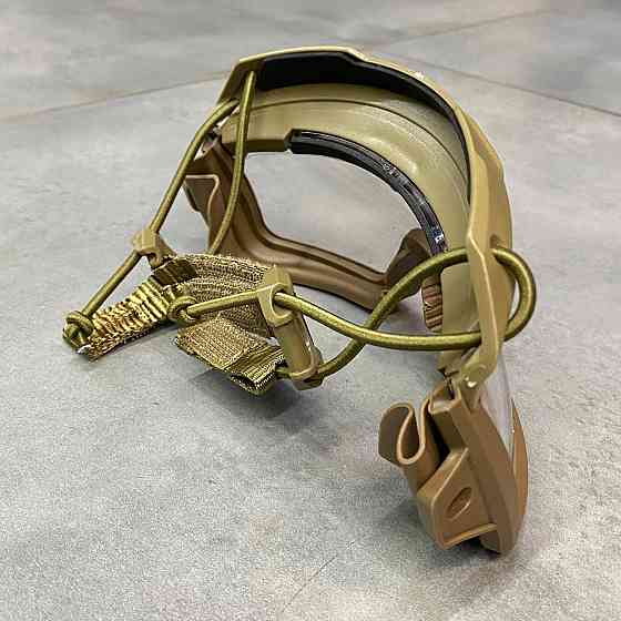 Маска тактическая Yakeda, крепление на шлем, прозрачное стекло, цвет койот Solmir Киев