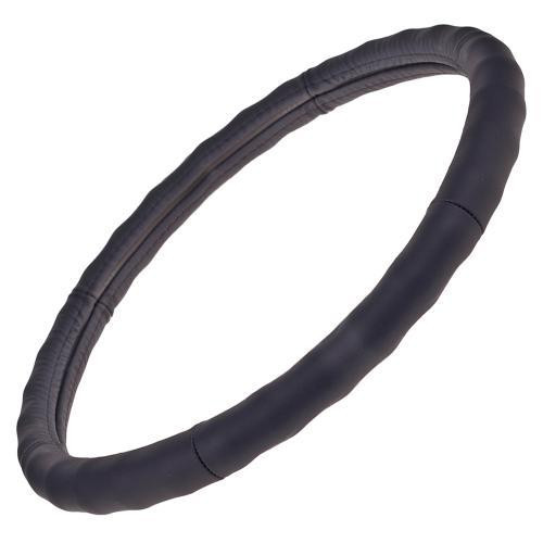 Шкіряний чохол на кермо 2056 M чорний з обробкою БО Харків - фото 5