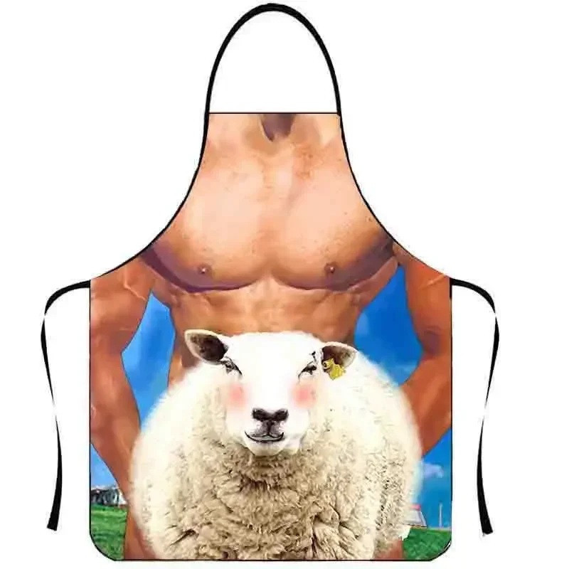Фартук мужской с приколом с овцой 73 на 57 см разноцветный Киев - изображение 2