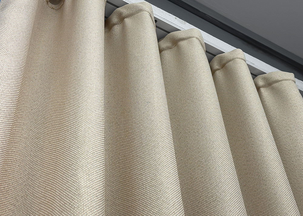 Шторна тканина, льон-блекаут з фактурою "Льон мішковина" колір холодний бежевий 1080ш Київ - фото 5