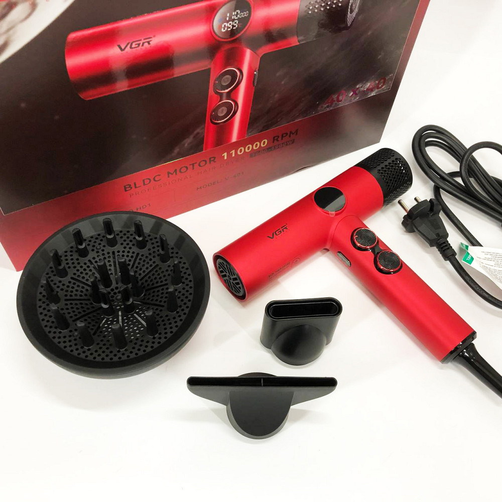 Фен з регулюванням температури для укладання, Фен з потужним мотором Електричний для укладання LF-52 Львів - фото 12