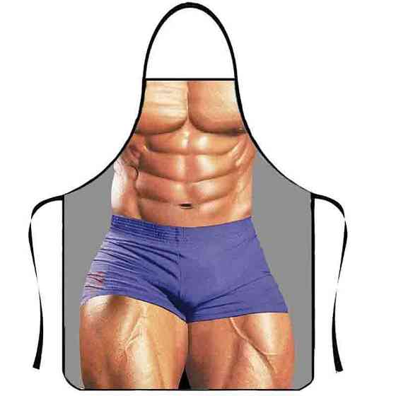 Фартух з приколом чоловічий торс на свято 73 на 57 см різнобарвний Київ