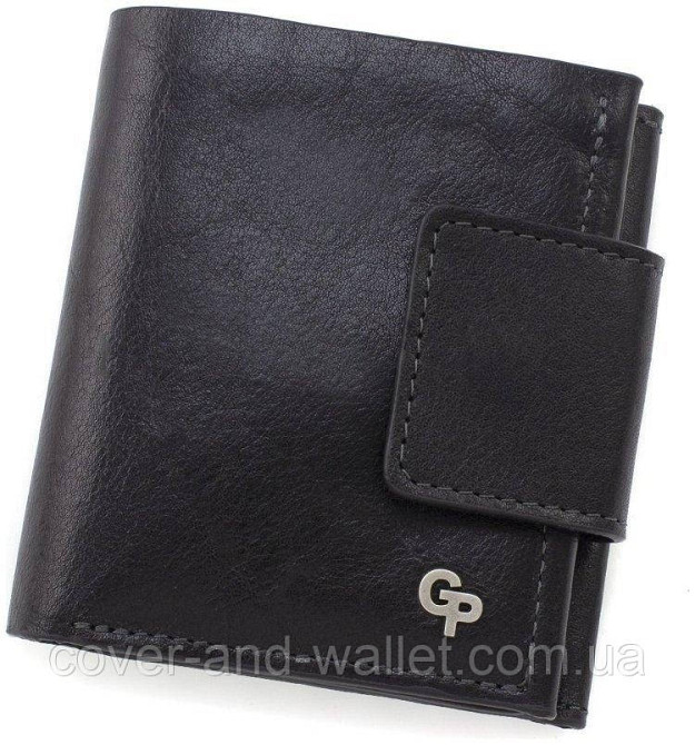 Солідний чоловічий гаманець з італійської шкіри чорного кольору Grande Pelle 502410 Київ - фото 1