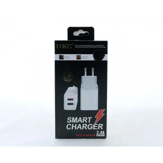 Мережевий адаптер AR-001 Fast Charge 18W з 2 USB-портами, швидка та безпечна зарядка, білий Одеса