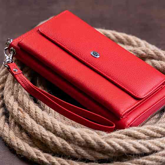 Кошелек с кармашком на лицевой стороне женский ST Leather 19366 Красный Киев