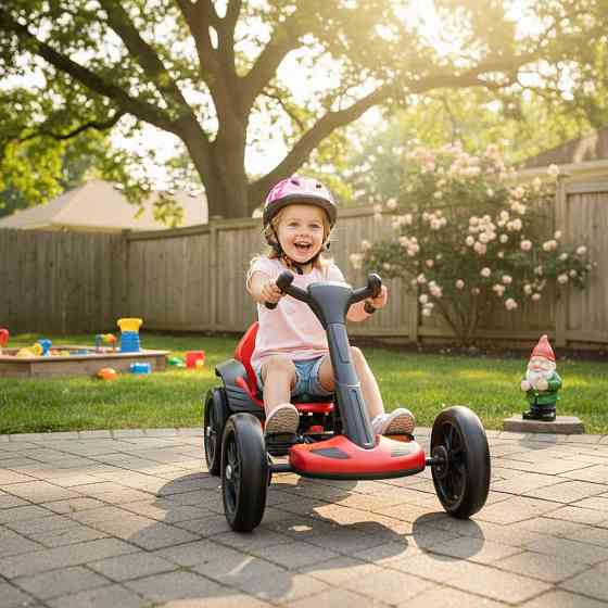 Электрокарт детский 6км/час, до 50кг, 86х54х48.5см, HL-B6, Красный / Электрический карт складной / Детский электромобиль Киев