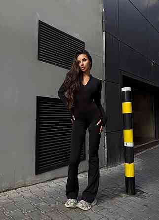 Женский теплый базовый комбинезон из микродайвинга на флисе Одесса