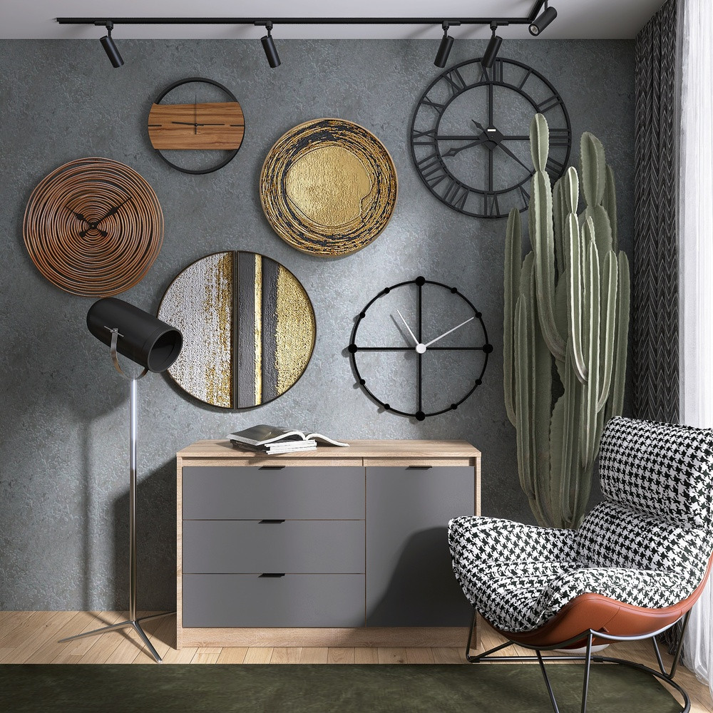 Комод с дверью и 3-мя ящиками Эверест Сити-1150 115,2х38х74,6 Дуб сонома/Графит (DTM-071099) Львов - изображение 1