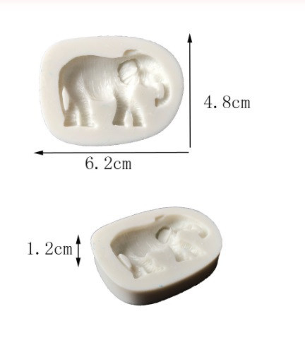Молд силиконовый Слон 62 на 48 мм серый Киев - изображение 2