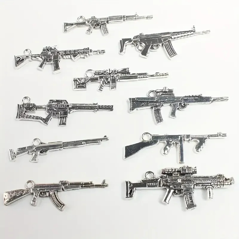 Набор подвесок «Автоматы» 10 шт – серебристые кулоны для украшений и рукоделия Киев - изображение 3