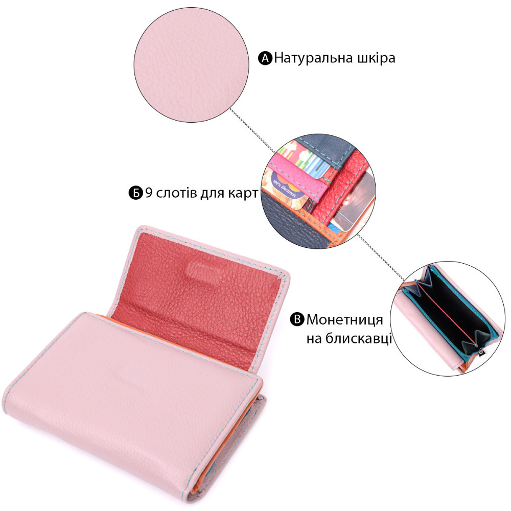 Модный кошелек для женщин из натуральной кожи ST Leather 22502 Бежевый Киев - изображение 4