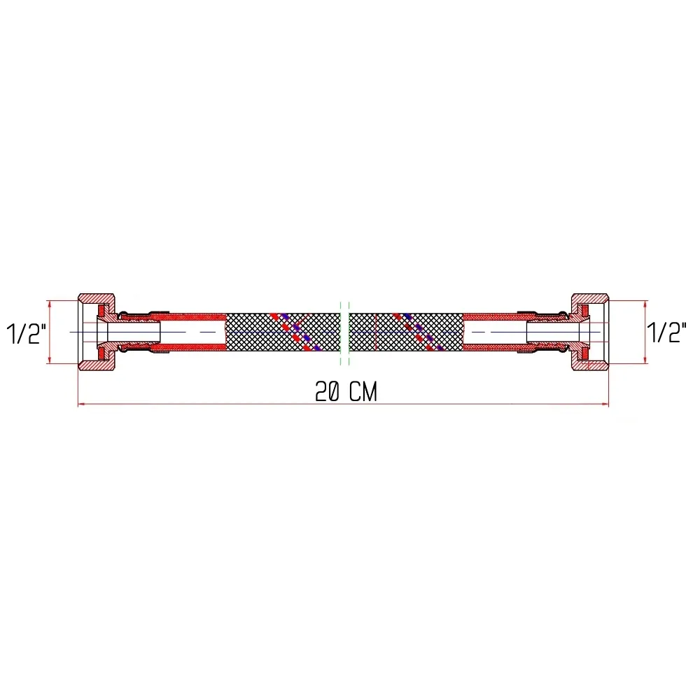 Гнучка підводка для води Thermo Alliance Forte ВВ 20 см SF381W20 Київ - фото 4