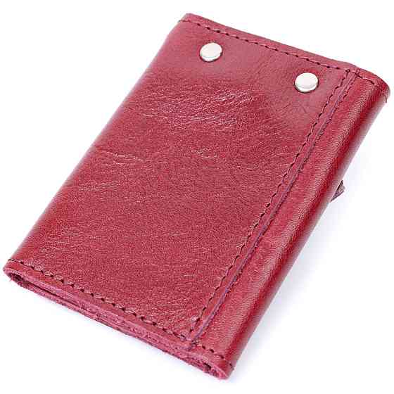 Містка жіноча шкіряна ключниця Бордовий (GRANDE PELLE) Київ